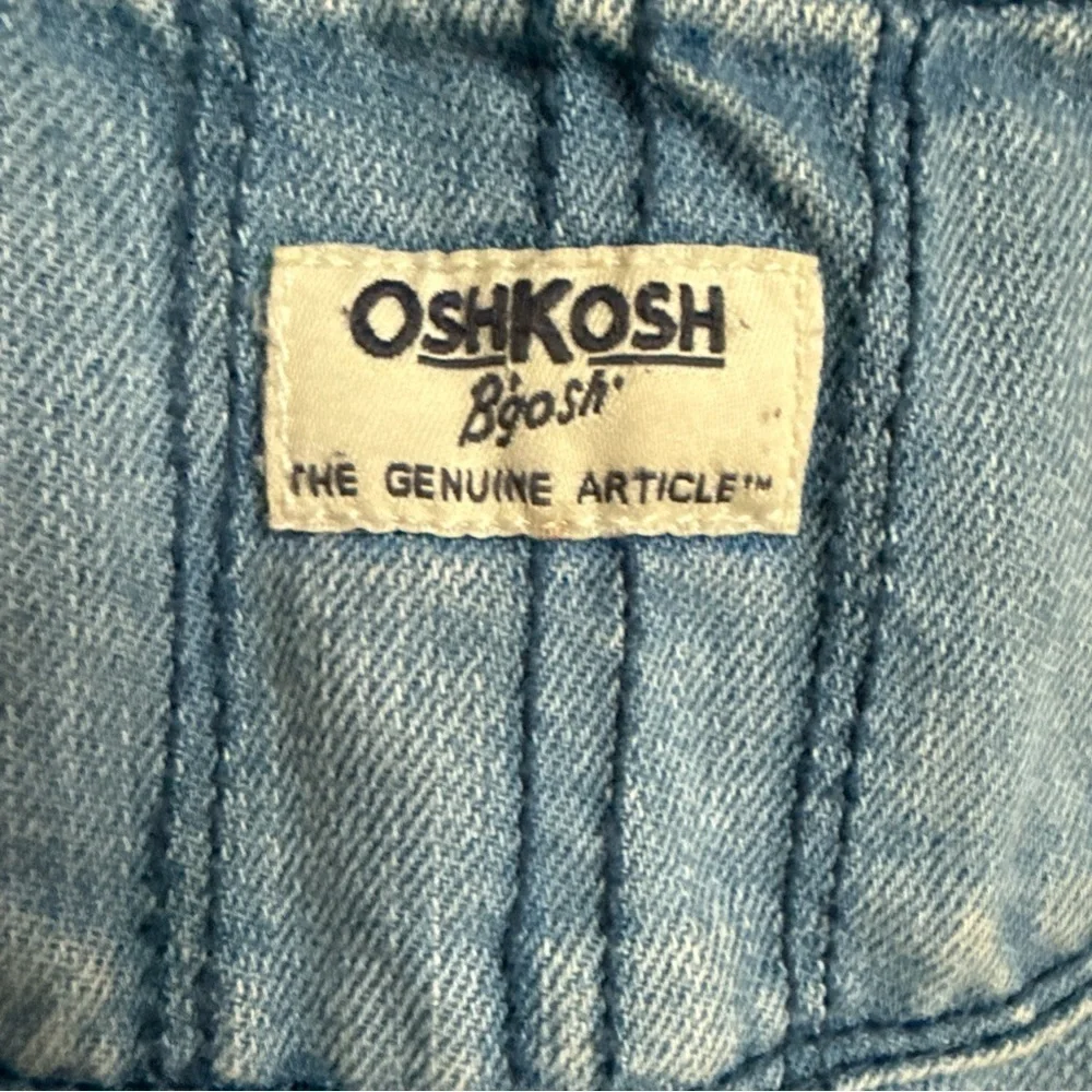 Girls OshKosh Denim Bib Overall Skirt Size 2T Embroidered Dress